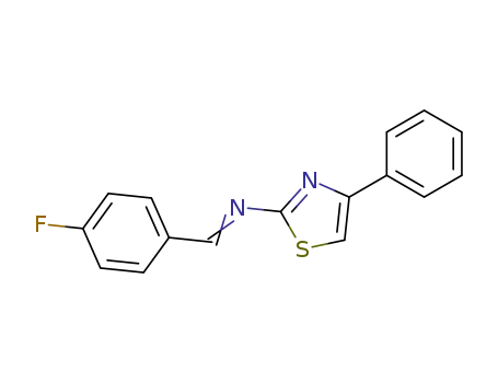 Molecular Structure of 24050-99-5 (2-[(p-Fluorobenzylidene)amino]-4-phenylthiazole)
