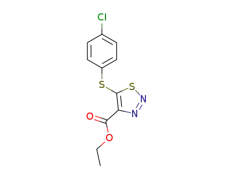 Molecular Structure of 338760-67-1 (ETHYL 5-[(4-CHLOROPHENYL)SULFANYL]-1,2,3-THIADIAZOLE-4-CARBOXYLATE)