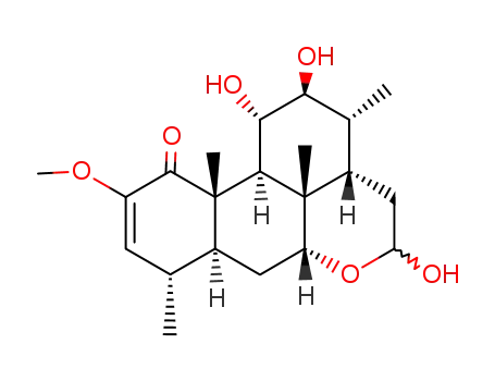 Molecular Structure of 30760-22-6 (11α,12β,16-Trihydroxy-2-methoxypicras-2-en-1-one)