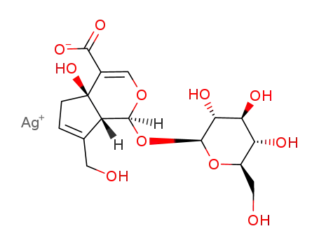 Silver; (1S,4aR,7aR)-4a-hydroxy-7-hydroxymethyl-1-((2S,3R,4S,5S,6R)-3,4,5-trihydroxy-6-hydroxymethyl-tetrahydro-pyran-2-yloxy)-1,4a,5,7a-tetrahydro-cyclopenta[c]pyran-4-carboxylate