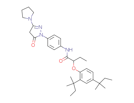 2-[2,4-ビス(1,1-ジメチルプロピル)フェノキシ]-N-[4-(4,5-ジヒドロ-5-オキソ-3-ピロリジノ-1H-ピラゾール-1-イル)フェニル]ブタンアミド