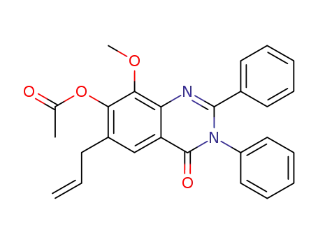 Molecular Structure of 23938-69-4 (4(3H)-Quinazolinone,  6-allyl-7-hydroxy-8-methoxy-2,3-diphenyl-,  acetate  (ester)  (8CI))