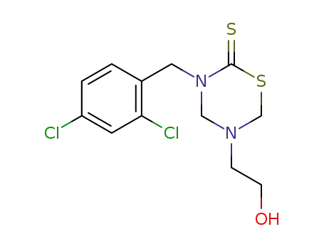 Molecular Structure of 26367-12-4 (3-(2,4-dichlorobenzyl)-5-(2-hydroxyethyl)-1,3,5-thiadiazinane-2-thione)