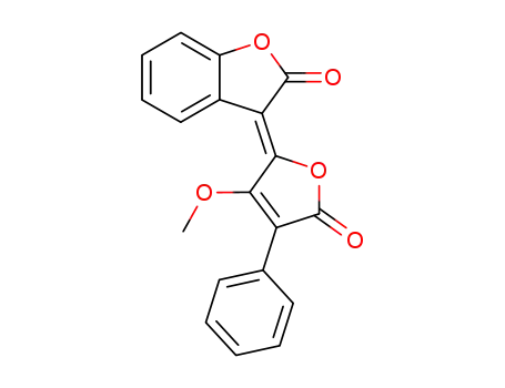 Molecular Structure of 23670-24-8 ((3E)-3-(3-Methoxy-5-oxo-4-phenyl-2(5H)-furanylidene)-1-benzofuran-2(3H )-one)