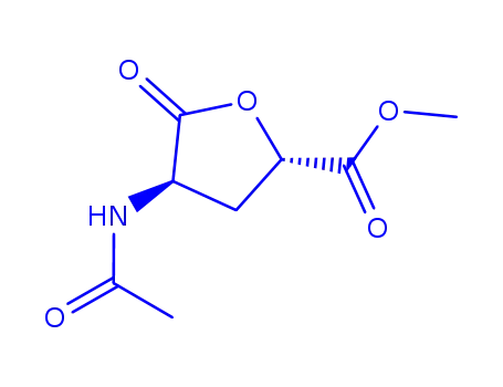 Molecular Structure of 239125-39-4 (D-threo-Penturonic acid, 2-(acetylamino)-2,3-dideoxy-, gamma-lactone, 5-methyl ester (9CI))
