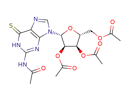 9-(2,3,5-tri-O-acetyl-β-D-ribofuranosyl)-N<sup>2</sup>-acetamido-6-thioxopurine