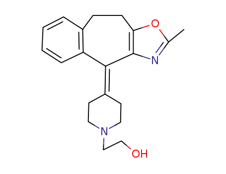 Molecular Structure of 23598-98-3 (4-(9,10-Dihydro-2-methyl-4H-benzo[5,6]cyclohept[1,2-d]oxazol-4-ylidene)-1-piperidineethanol)