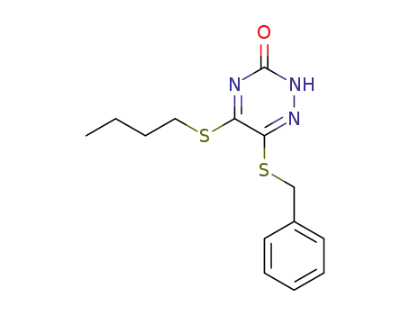 Molecular Structure of 23469-27-4 (6-(benzylsulfanyl)-5-(butylsulfanyl)-1,2,4-triazin-3(2H)-one)