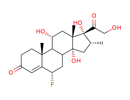 Molecular Structure of 3092-91-9 ((6alpha,11beta,16alpha)-6-fluoro-11,14,17,21-tetrahydroxy-16-methylpregn-4-ene-3,20-dione)