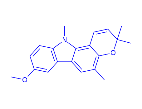 Pyrano[3,2-a]carbazole,3,11-dihydro-8-methoxy-3,3,5,11-tetramethyl- cas  24123-98-6