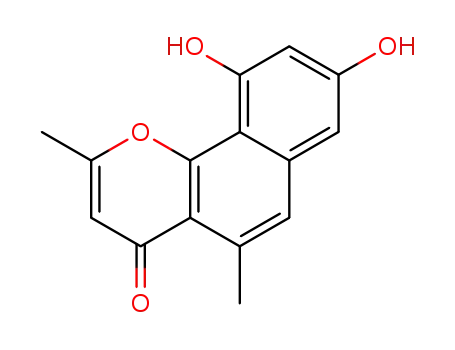 Molecular Structure of 518-98-9 (2,5-Dimethyl-8,10-dihydroxy-4H-naphtho[1,2-b]pyran-4-one)