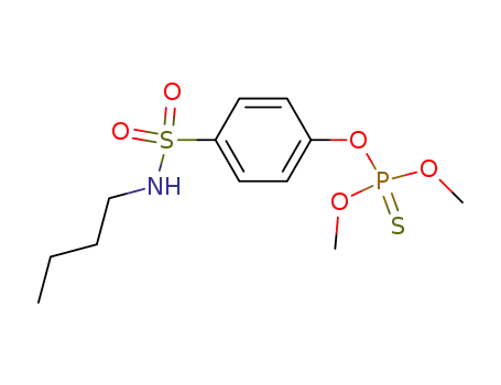 Molecular Structure of 3078-85-1 (Phosphorothioic acid O,O-dimethyl O-[4-(butylsulfamoyl)phenyl] ester)