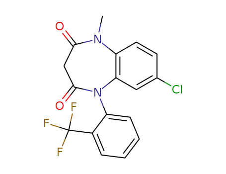Molecular Structure of 24000-65-5 (7-Chloro-1-methyl-5-[2-(trifluoromethyl)phenyl]-1H-1,5-benzodiazepine-2,4(3H,5H)-dione)
