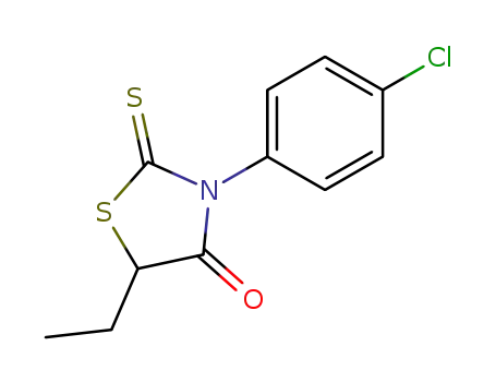 Molecular Structure of 23522-57-8 (3-(4-chlorophenyl)-5-ethyl-2-thioxo-1,3-thiazolidin-4-one)