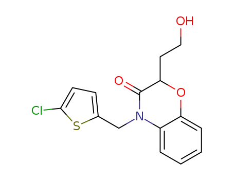 Molecular Structure of 191097-04-8 (4-(5-Chloro-thien-2-ylmethyl)-3,4-dihydro-2-(2-hydroxyethyl)-3-oxo-2H-1,4-benzoxazine)