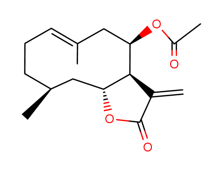 Cyclodeca[b]furan-2(3H)-one,4-(acetyloxy)-3a,4,5,8,9,11a-hexahydro-6,10-dimethyl-3-methylene-,(3aR,4R,6E,10E,11aR)- cas  24164-13-4