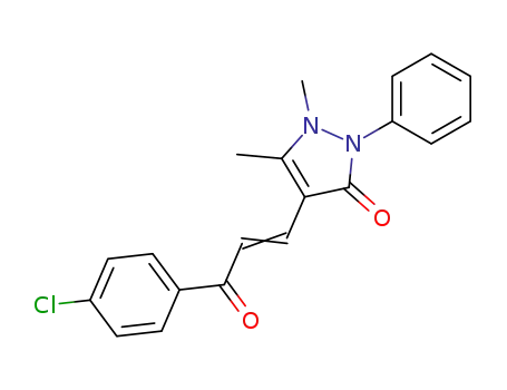 Molecular Structure of 24429-12-7 (4-[(1E)-3-(4-chlorophenyl)-3-oxoprop-1-en-1-yl]-1,5-dimethyl-2-phenyl-1,2-dihydro-3H-pyrazol-3-one)