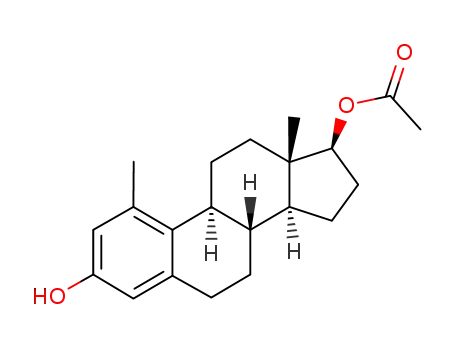 Molecular Structure of 2456-11-3 (1-Methylestra-1,3,5(10)-triene-3,17β-diol 17-acetate)