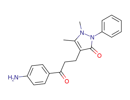 Molecular Structure of 24428-98-6 (4-[3-(4-aminophenyl)-3-oxopropyl]-1,5-dimethyl-2-phenyl-1,2-dihydro-3H-pyrazol-3-one)