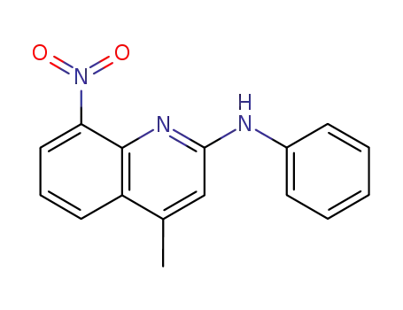 Molecular Structure of 31128-03-7 (N-(4-Methyl-8-nitro-2-quinolinyl)-N-phenylamine)