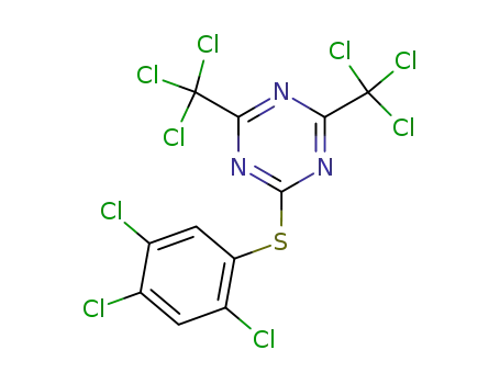 Molecular Structure of 24478-11-3 (2,4-bis(trichloromethyl)-6-[(2,4,5-trichlorophenyl)sulfanyl]-1,3,5-triazine)