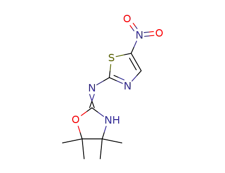 Molecular Structure of 24229-59-2 (4,4,5,5-tetramethyl-N-(5-nitro-1,3-thiazol-2-yl)-4,5-dihydro-1,3-oxazol-2-amine)