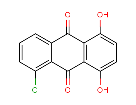 Molecular Structure of 245064-92-0 (5-chloro-1,4-dihydroxyanthracene-9,10-dione)