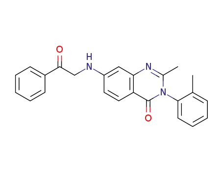 Molecular Structure of 24295-73-6 (2-methyl-3-(2-methylphenyl)-7-[(2-oxo-2-phenylethyl)amino]quinazolin-4(3H)-one)