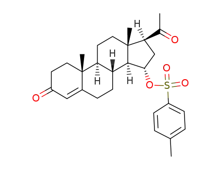 Molecular Structure of 115758-64-0 (15α-(toluene-4-sulfonyloxy)-pregn-4-ene-3,20-dione)