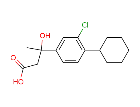 Molecular Structure of 24645-14-5 (3-(3-chloro-4-cyclohexylphenyl)-3-hydroxybutanoic acid)