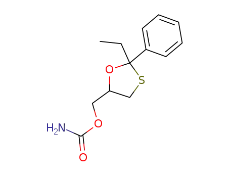 Molecular Structure of 24606-91-5 (2-Ethyl-2-phenyl-1,3-oxathiolane-5-methanol carbamate)