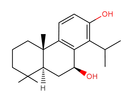 Molecular Structure of 24338-19-0 (2,10-Phenanthrenediol, 4b,5,6,7,8,8a,9,10-octahydro-4b,8,8-trimethyl-1-(1-methylethyl)-, (4bS,8aS,10S)-)