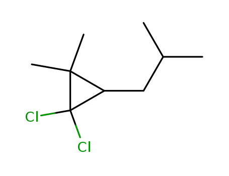 Molecular Structure of 24577-81-9 (1,1-Dichloro-2,2-dimethyl-3-isobutylcyclopropane)