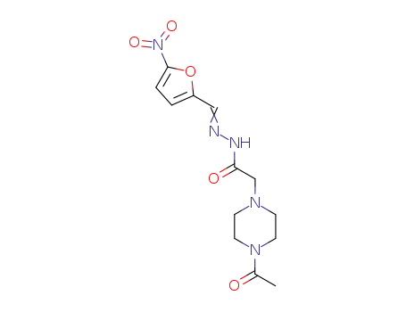 Molecular Structure of 24632-58-4 (N'-[(5-Nitrofuran-2-yl)methylene]-4-acetyl-1-piperazineacetic acid hydrazide)