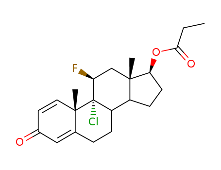 Androsta-1,4-dien-3-one,9-chloro-11-fluoro-17-(1-oxopropoxy)-, (11b,17b)- (9CI) cas  3108-83-6