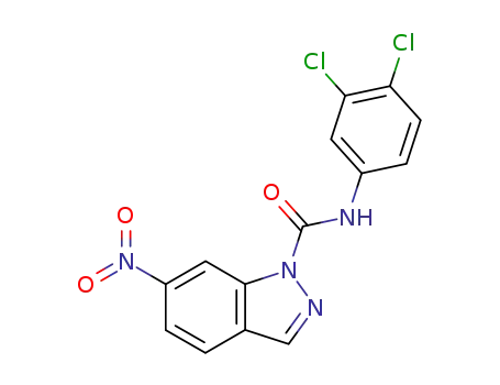 Molecular Structure of 24240-41-3 (N-(3,4-dichlorophenyl)-6-nitro-1H-indazole-1-carboxamide)