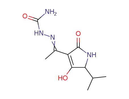 Molecular Structure of 24188-92-9 (2-{(1Z)-1-[5-(1-methylethyl)-2,4-dioxopyrrolidin-3-ylidene]ethyl}hydrazinecarboxamide)