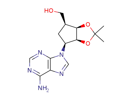Molecular Structure of 24587-86-8 ([6-(6-amino-9H-purin-9-yl)-2,2-dimethyltetrahydro-3aH-cyclopenta[d][1,3]dioxol-4-yl]methanol)