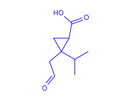 시클로프로판카르복실산, 2-(1-메틸에틸)-2-(2-옥소에틸)-(9CI)