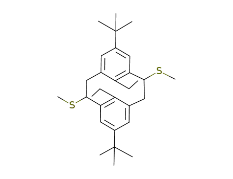 Molecular Structure of 76446-97-4 (6,13-Di-tert-butyl-15,16-diethyl-2,9-bis-methylsulfanyl-tricyclo[9.3.1.1<sup>4,8</sup>]hexadeca-1<sup>(15)</sup>,4,6,8<sup>(16)</sup>,11,13-hexaene)