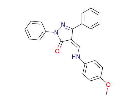 (4E)-4-{[(4-methoxyphenyl)amino]methylidene}-2,5-diphenyl-2,4-dihydro-3H-pyrazol-3-one