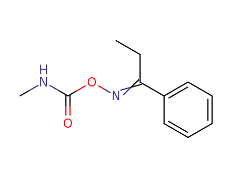 Molecular Structure of 24303-55-7 ((methylamino)({[(1Z)-1-phenylpropylidene]amino}oxy)methanone)