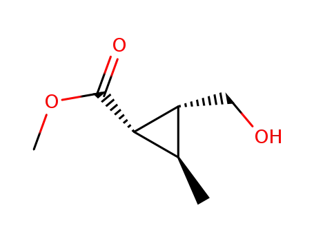 Molecular Structure of 312910-87-5 (Cyclopropanecarboxylic acid, 2-(hydroxymethyl)-3-methyl-, methyl ester,)