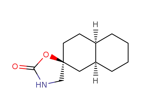 Molecular Structure of 24192-11-8 (Spiro[naphthalene-2(1H),5-oxazolidin]-2-one, octahydro-, trans,cis- (8CI))