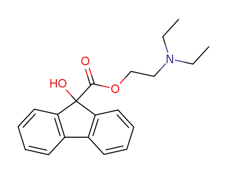 Molecular Structure of 24539-81-9 (9H-Fluorene-9-carboxylicacid, 9-hydroxy-, 2-(diethylamino)ethyl ester)