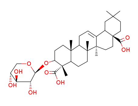 Molecular Structure of 24404-48-6 (3β-(β-D-Xylopyranosyloxy)-5α-olean-12-ene-23,28-dioic acid)