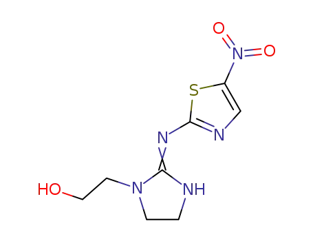 Molecular Structure of 24240-70-8 (2-{2-[(5-nitro-1,3-thiazol-2-yl)amino]-4,5-dihydro-1H-imidazol-1-yl}ethanol)