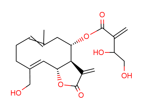 Butanoic acid,3,4-dihydroxy-2-methylene-,(3aR,4S,6E,10Z,11aR)-2,3,3a,4,5,8,9,11a-octahydro-10-(hydroxymethyl)-6-methyl-3-methylene-2-oxocyclodeca[b]furan-4-ylester, (3R)-