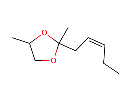 Molecular Structure of 138041-88-0 (2,4-dimethyl-2-(cis-2-pentenyl)-1,3-dioxolane)