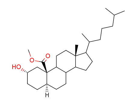 Molecular Structure of 24637-67-0 (2α-Hydroxy-5α-cholestan-19-oic acid methyl ester)